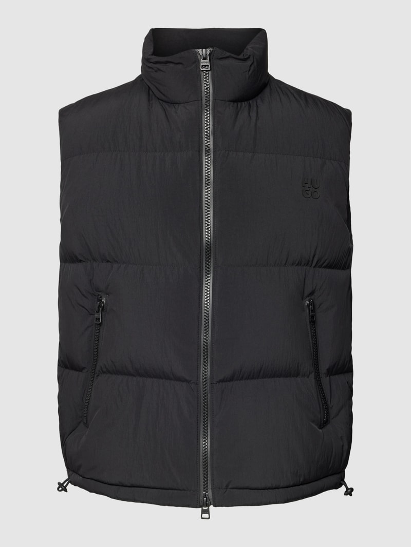 Daunenweste mit Label-Detail Modell 'BIRONTINO' in schwarz