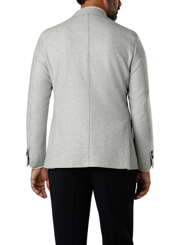 Windsor, Sakko Giorno, Shaped Fit, Wolle ungefüttert, silbergrau-ecru gemustert