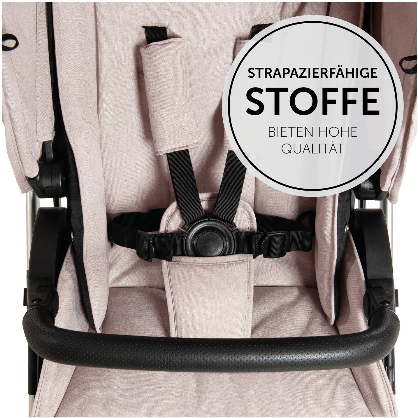Hauck Kombi-Kinderwagen Vision X, black/beige, (3-tlg), mit Babywanne und Sportwagenaufsatz