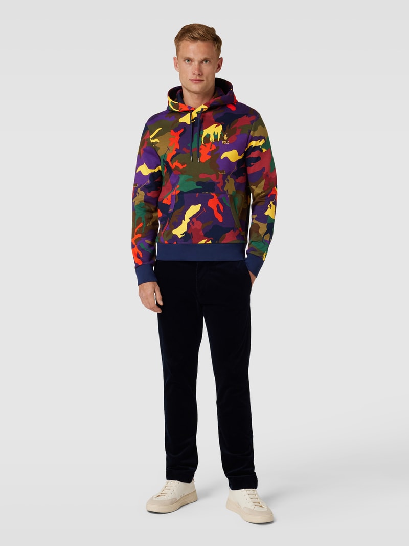 Hoodie mit Allover-Logo-Muster in schwarz