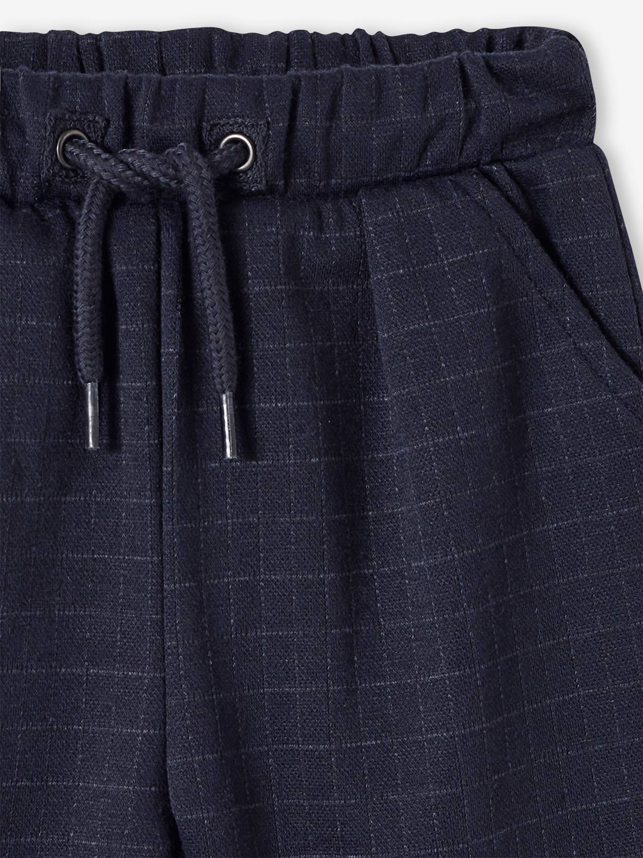 Pantalon bébé à carreaux bleu nuit