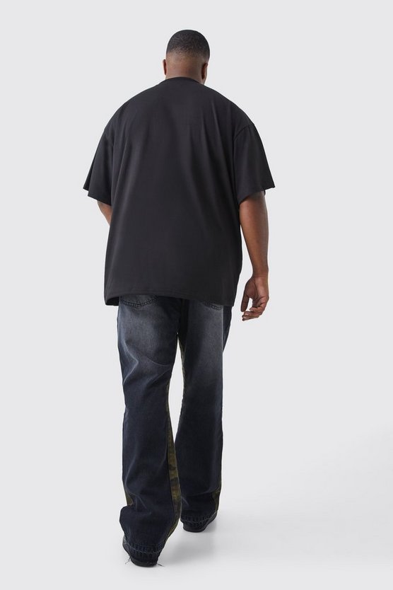 Plus Slim-Fit Schlagjeans mit Kontrast-Detail