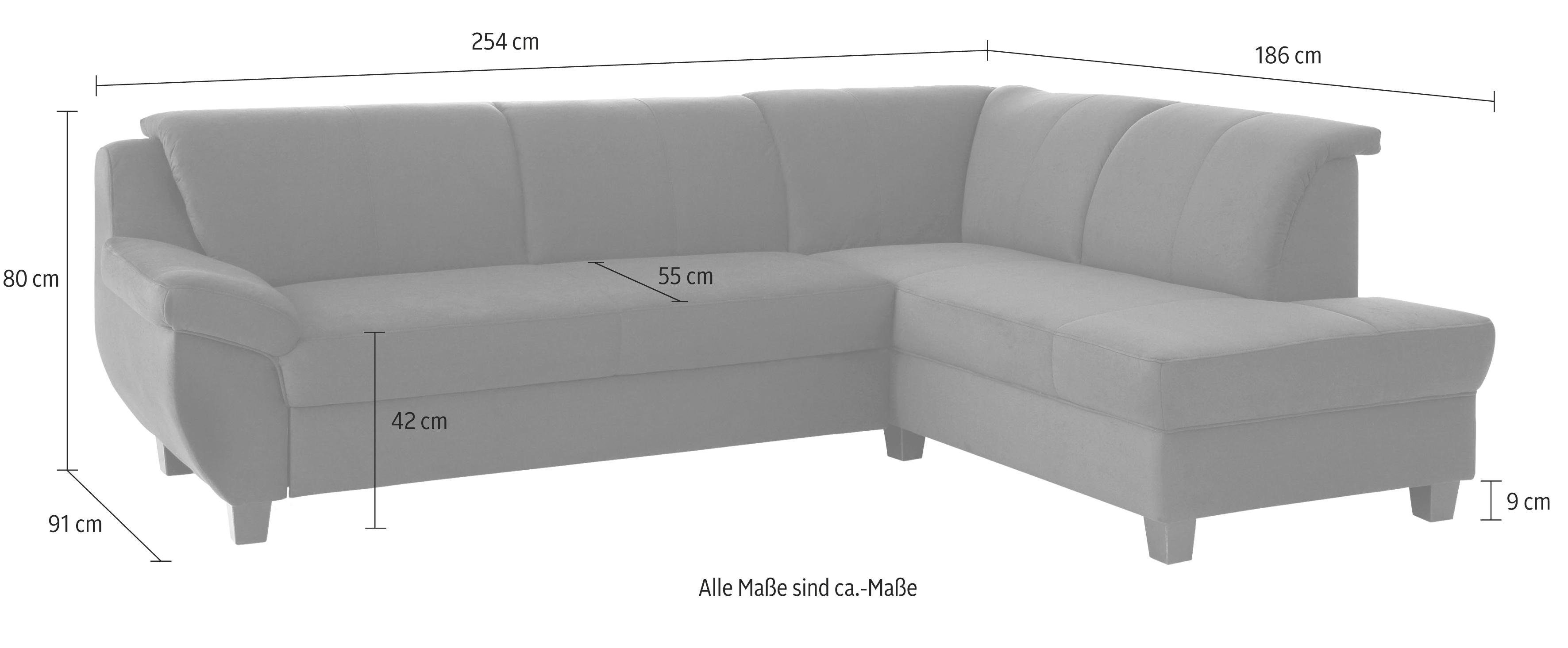 Home affaire Ecksofa Yesterday, wahlweise mit Bettfunktion, auch in Cord