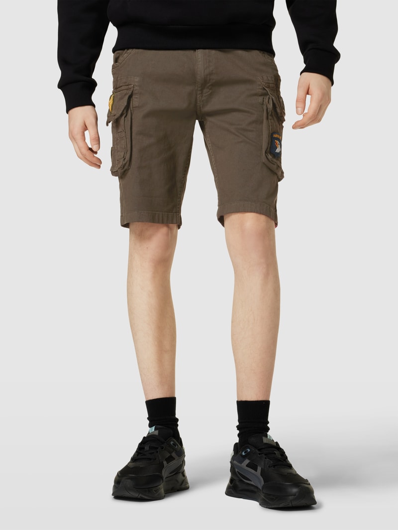 Bermudas mit Label-Details in anthrazit
