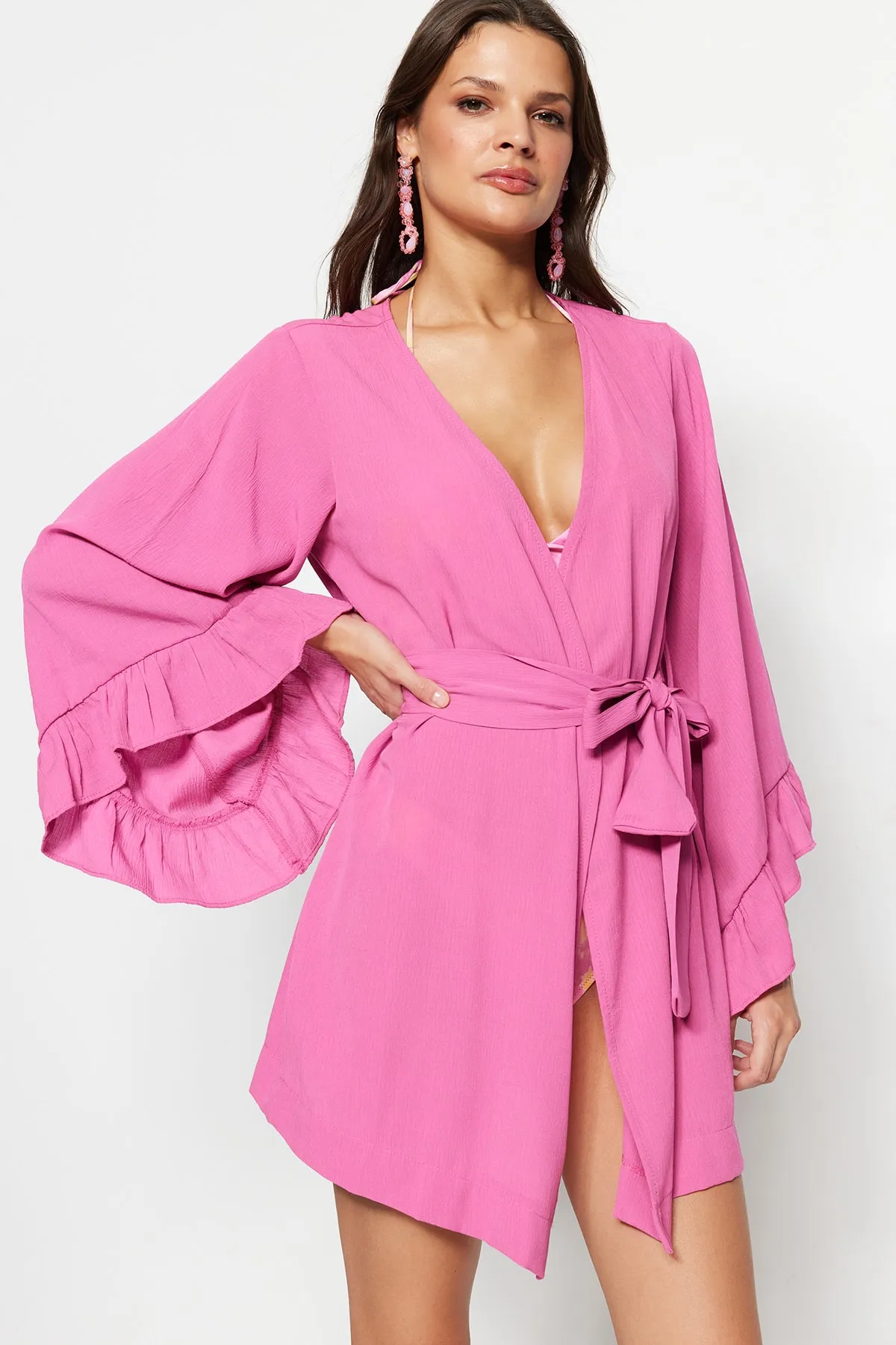 Trendyol Collection  Kimono & Kaftan - Rosa - Relaxed Fit
