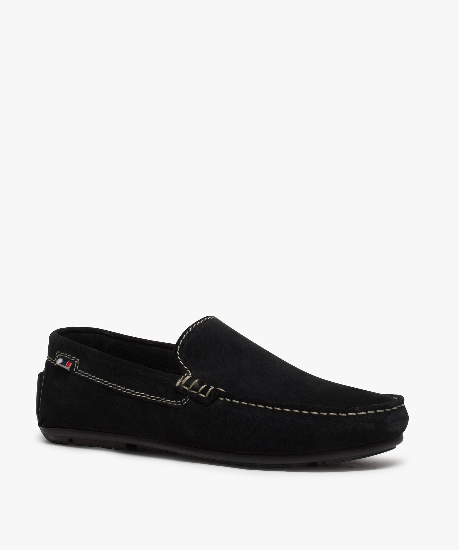 Mocassins homme unis dessus et intérieur cuir marine | GEMO