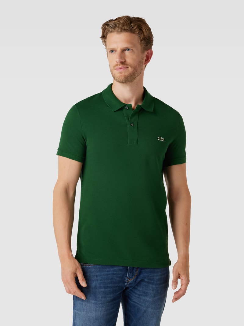 Poloshirt mit Logo-Stitching in grün