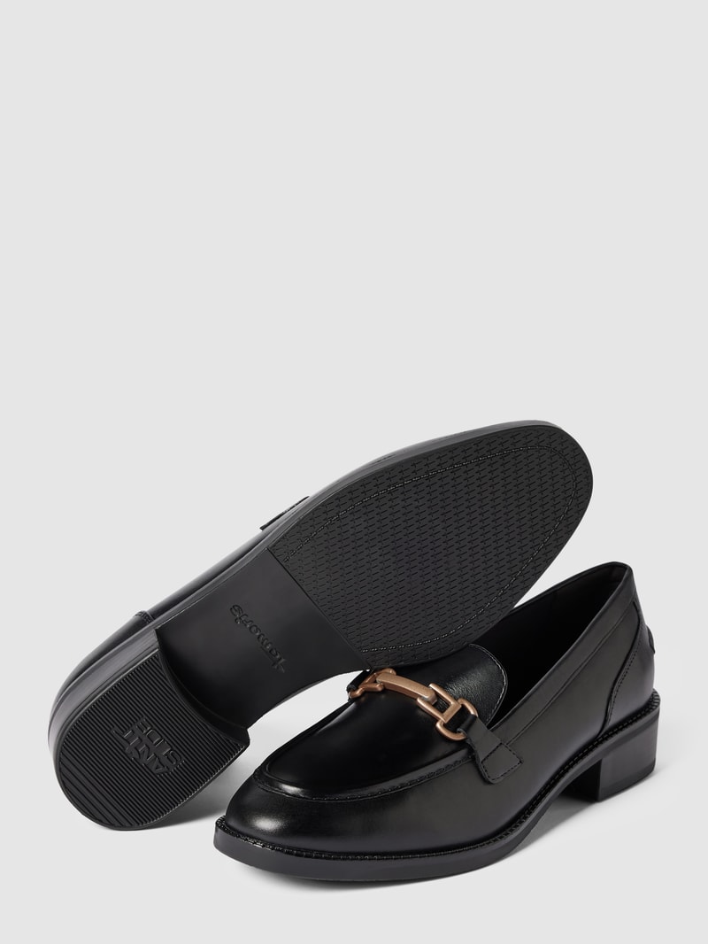 Penny-Loafer aus Leder in schwarz