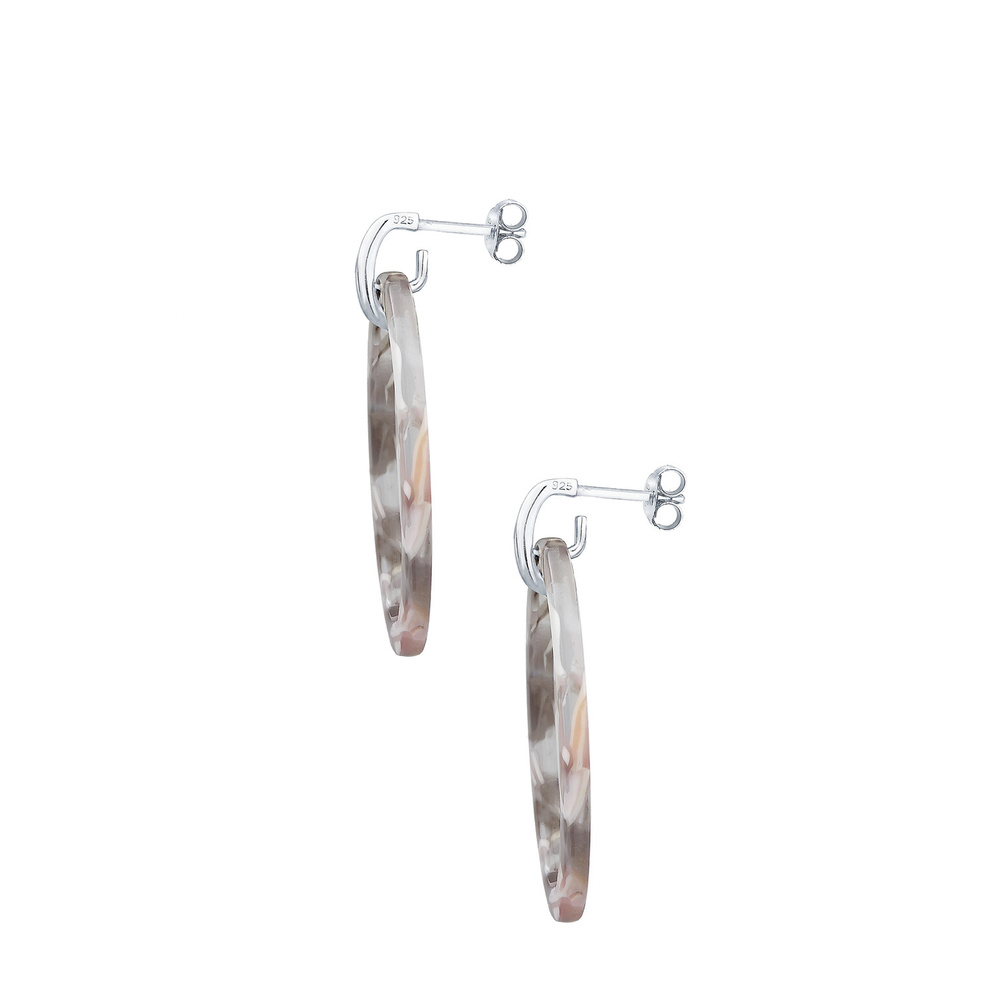 Elli Elli Boucles d'Oreilles Hänger Azetat Gemustert Tropfen Trend 925er Silber Boucles d'oreilles