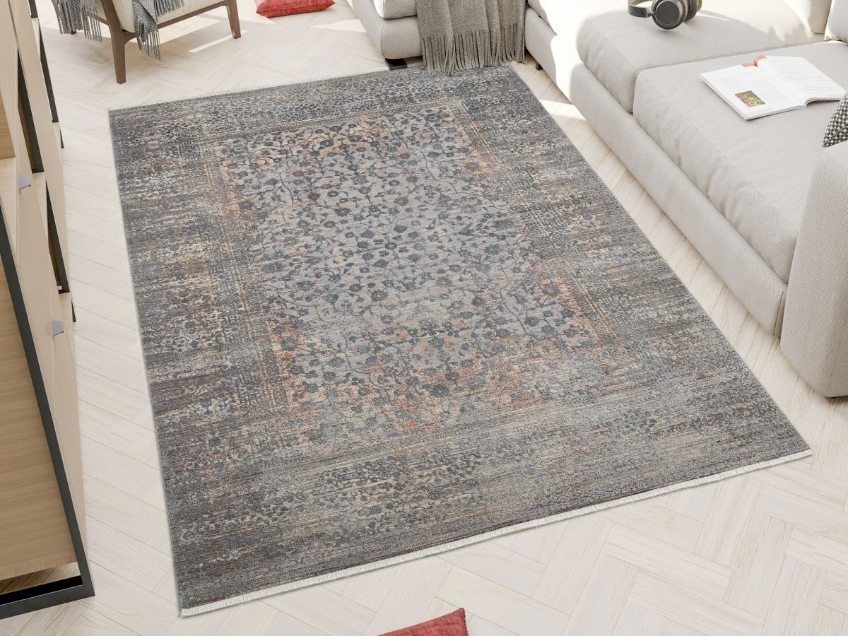 Webteppich Colour Cihan Silber-Grau 80 x 150 cm