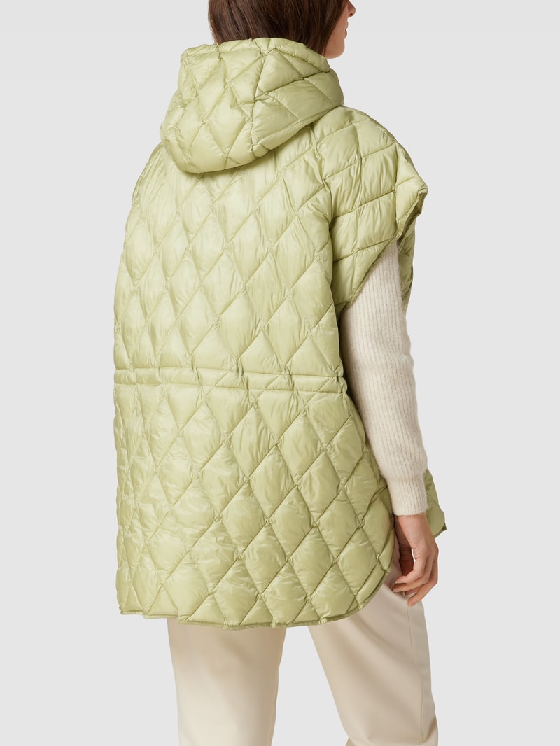 Oversized Steppweste mit Kapuze Modell 'CARLY' in schilf