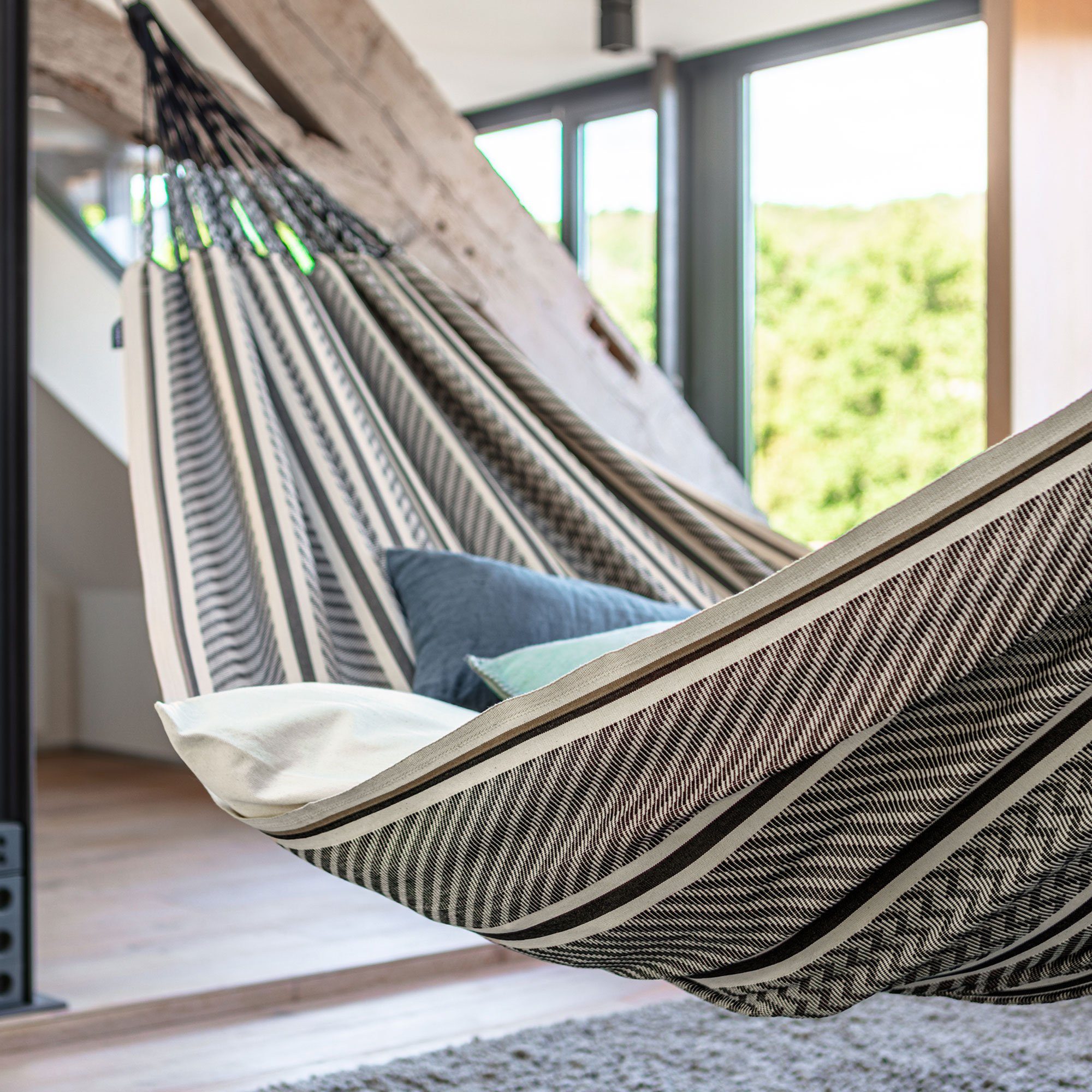 La Siesta Hängematte Doppel Hängematte Flora Zebra - La Siesta Bio Baumwolle, Reine Baumwolle aus biologischem Anbau