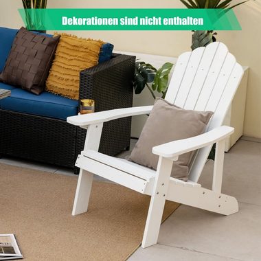 COSTWAY Gartenstuhl Adirondack Stuhl, mit Getränkehalter, bis 170kg