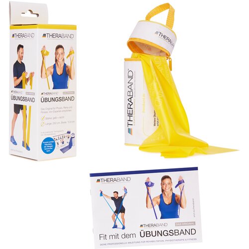 THERABAND ÜBUNGSBAND IN RV-TASCHE 2,50 M, LEICHT, GELB, INKL. ANLEITUNG