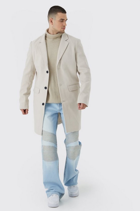 Tall einreihiger Mantel aus Wollmischung