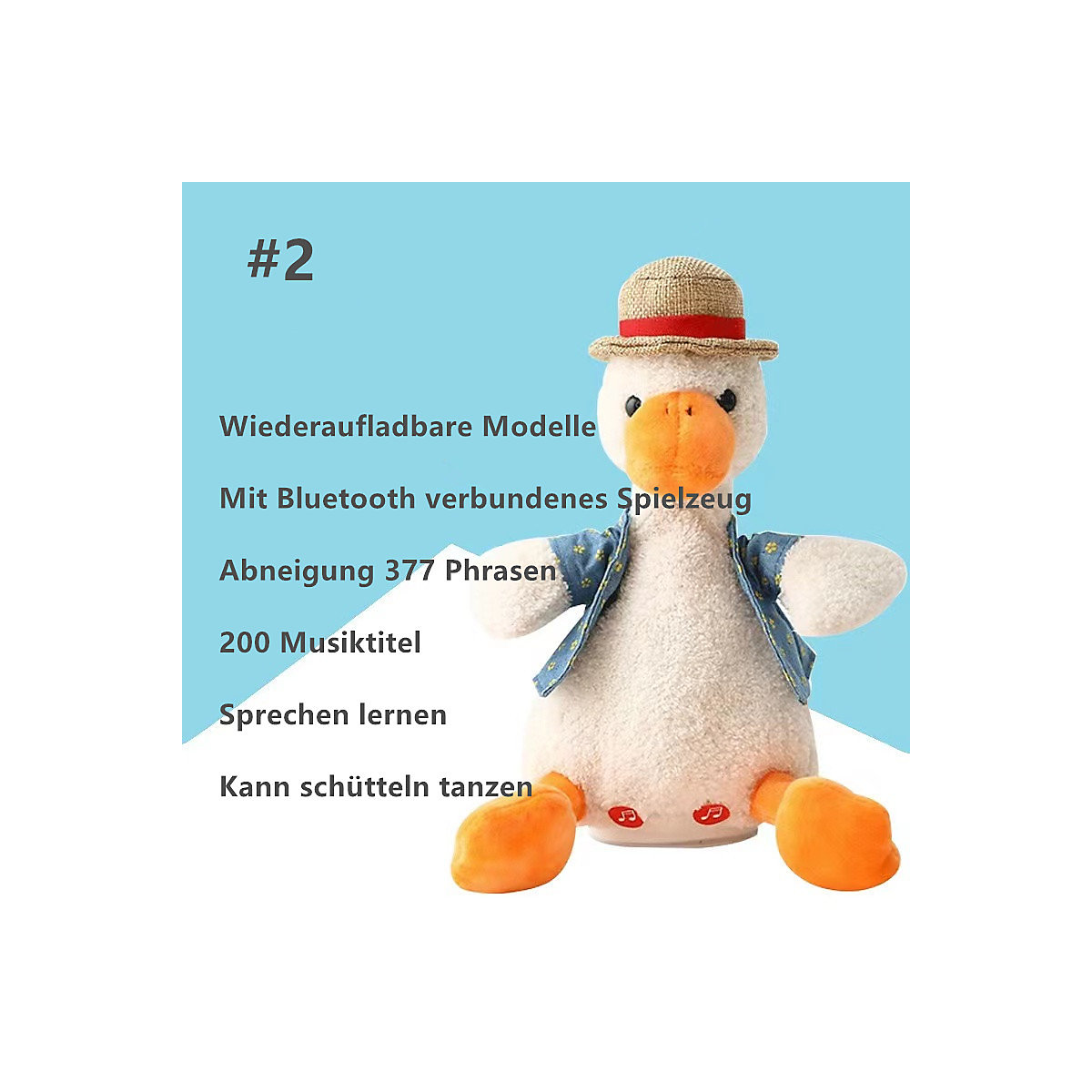 Internet-Promi-Wiederholungs-Plüschtier, das Menschen hassen kann Sprechendes und wiederholendes Entenspielzeug