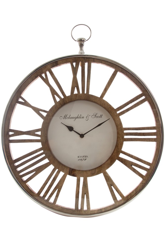 MyFlair My Flair Wanduhr mit Holzziffernblatt