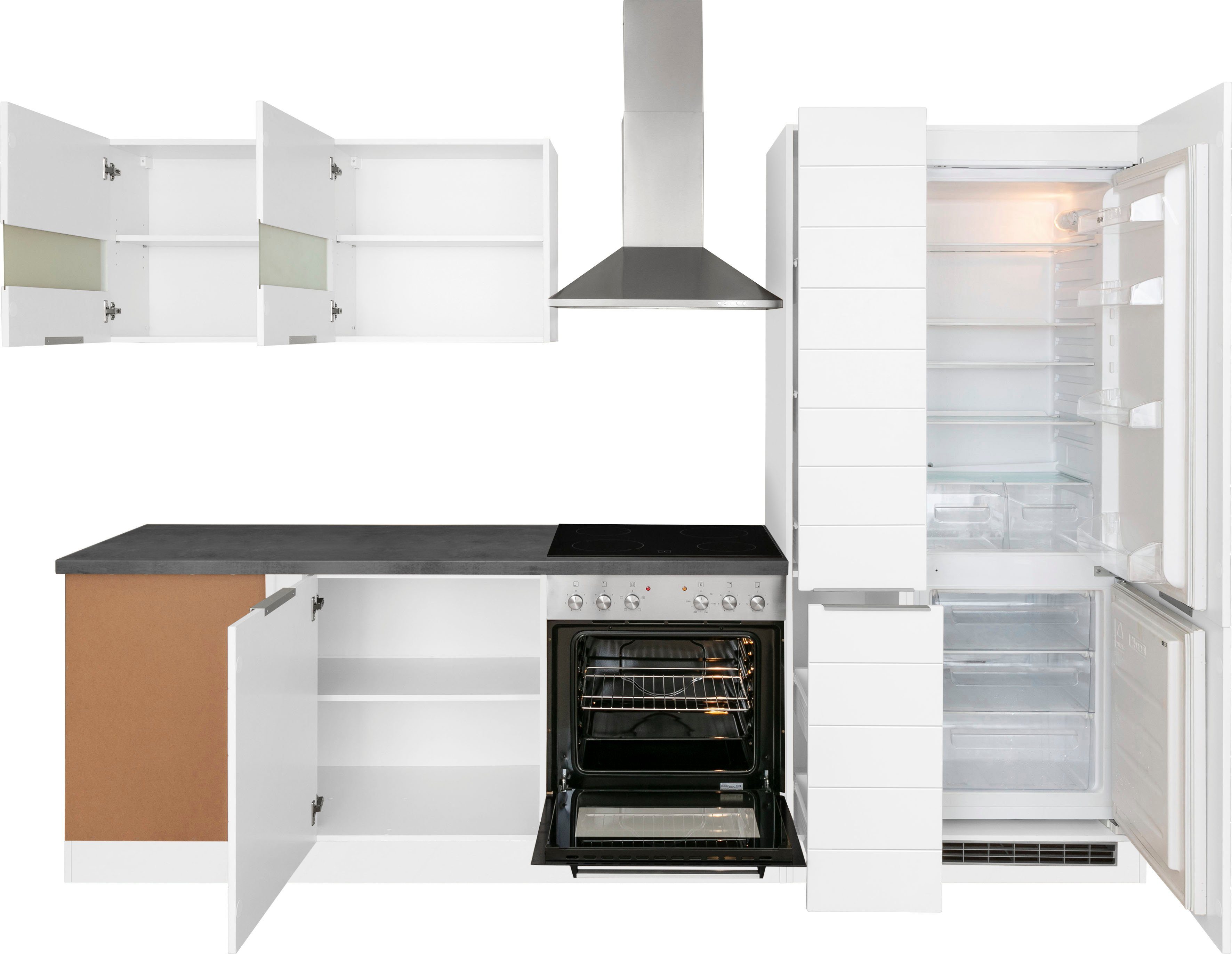 HELD MÖBEL Küche Luhe, Stellbreite 240x270 cm, wahlweise mit oder ohne E-Geräten, MDF-Fronten