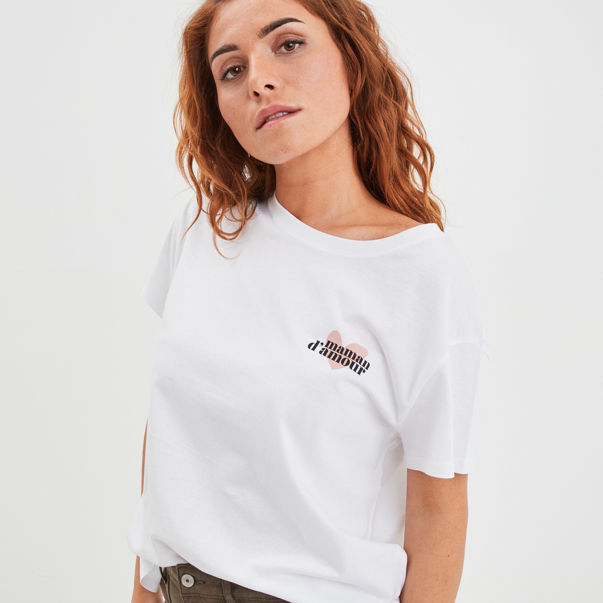 T-shirt fêtes des mères oversize blanc femme | La Halle