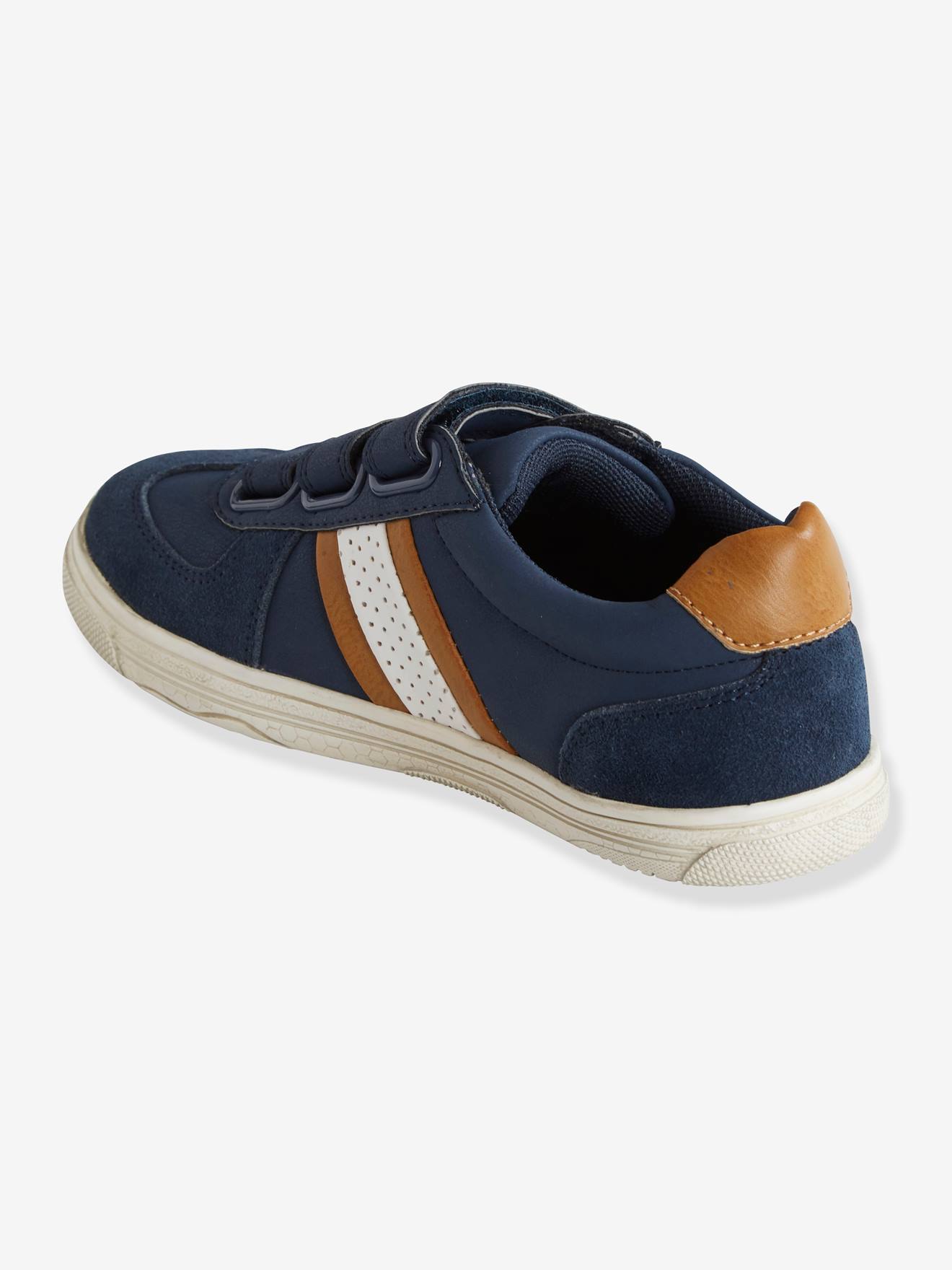 Vertbaudet Jungensneakers mit Klettverschluss - weiß/marine/gelb
