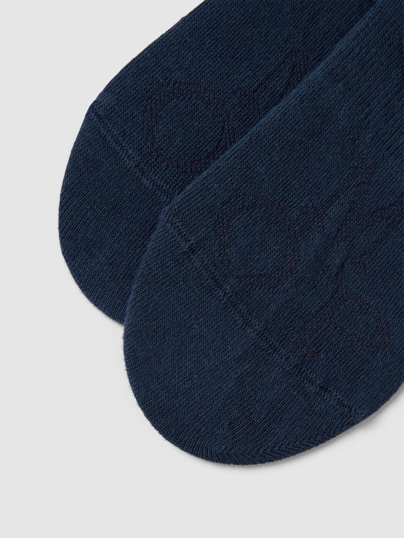 Sneakersocken mit Label-Print in dunkelblau