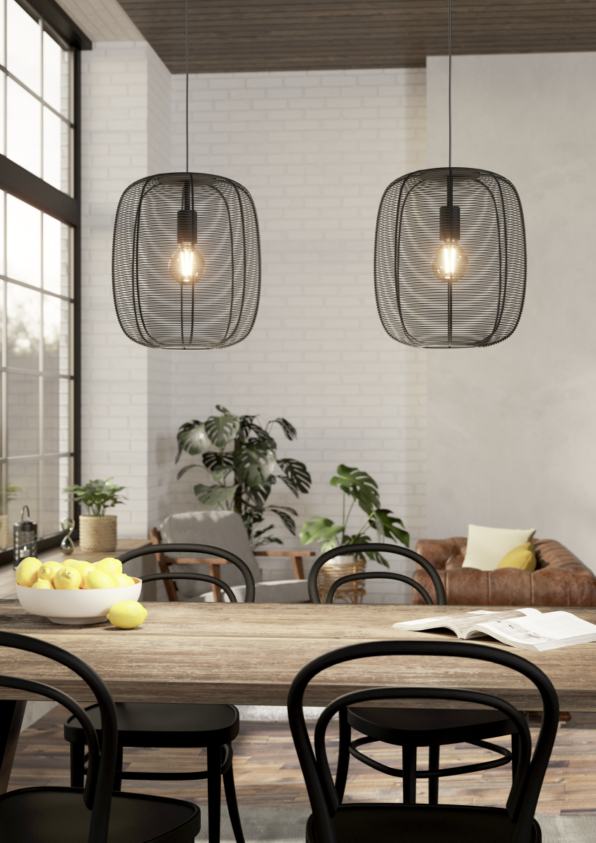 EGLO AGL Pendelleuchte Rinroe 2-flg Schwarz