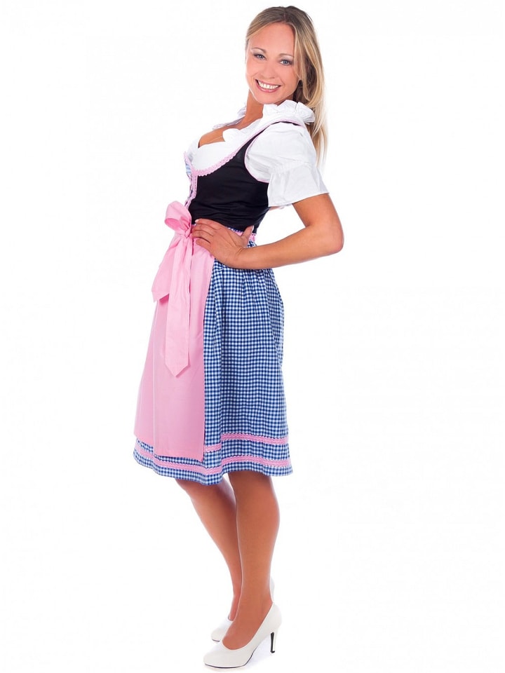 Edelnice Mini Dirndl 3-teilig in blau, rosa, schwarz günstig kaufen