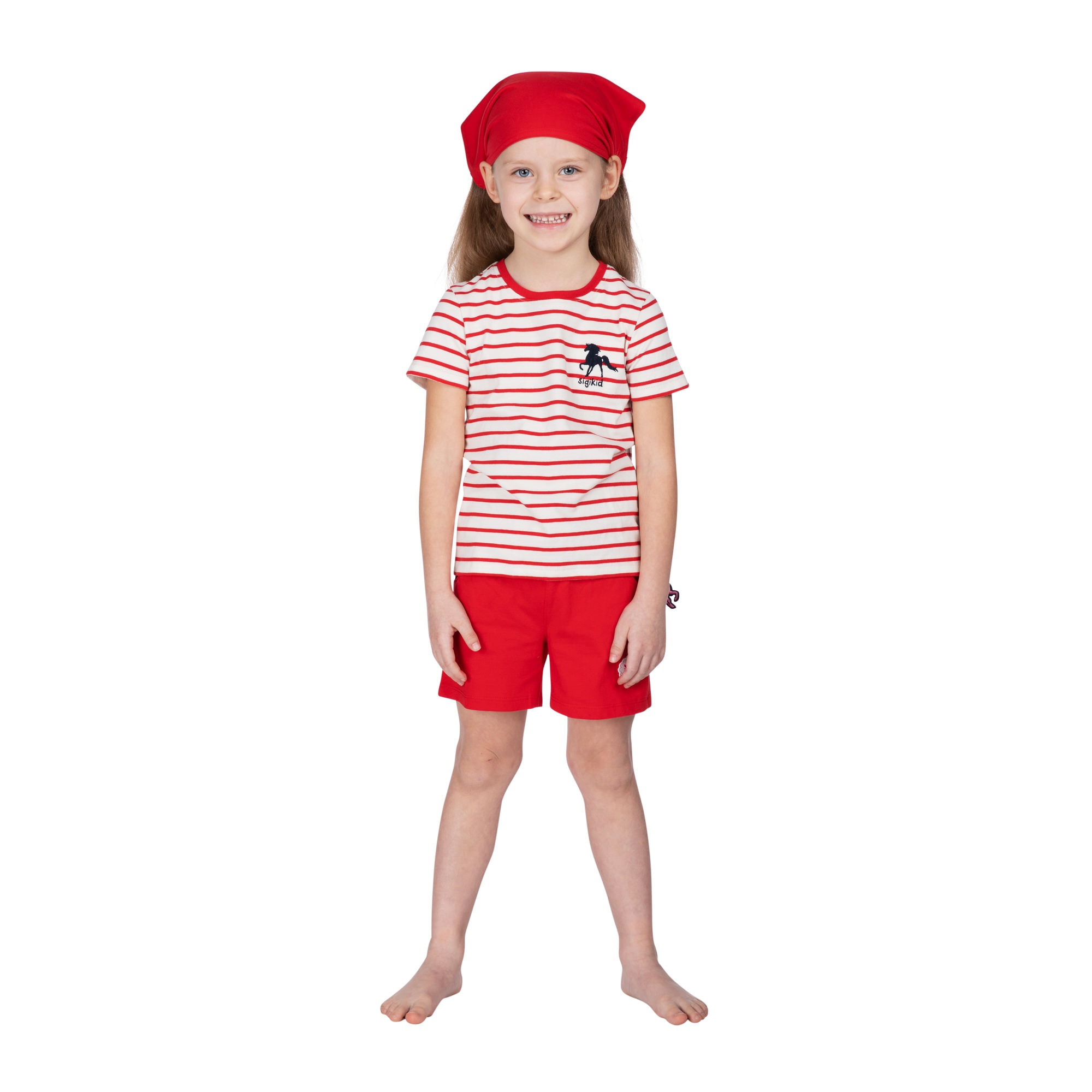 Rote Mädchen Shorts mit Herzchen Patch