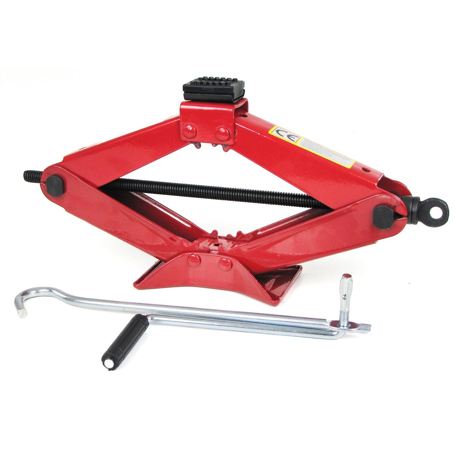 RAMROXX Hubwagen PKW KFZ Auto Scherenwagenheber Wagenheber Pannenhilfe bis 2T rot 115MM-400MM