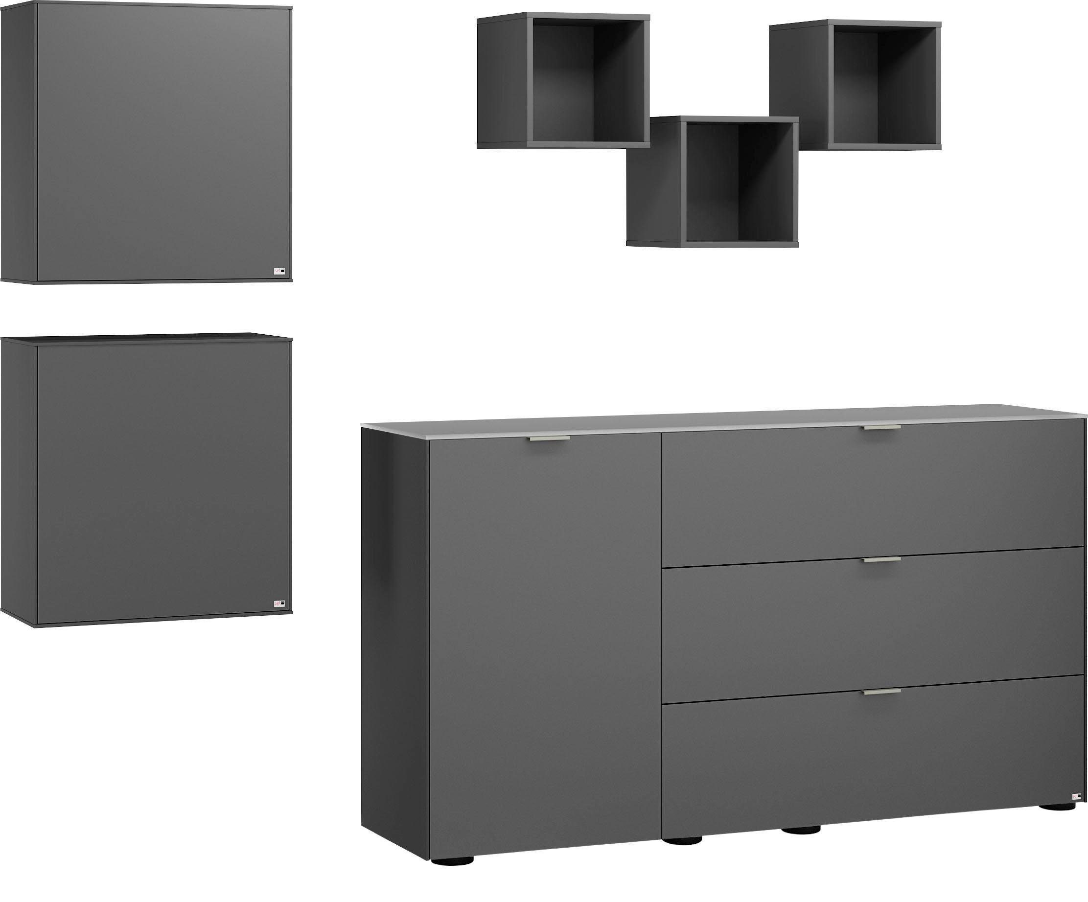 set one by Musterring Wohnzimmer-Set Chicago, (Set, 4-St), mit drei Einzelregalen
