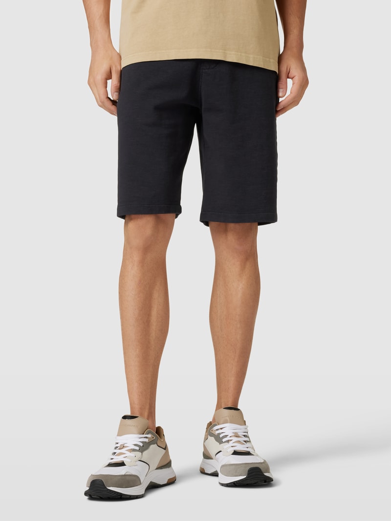 Sweatshorts mit Tunnelzug Modell 'Washer' in schwarz