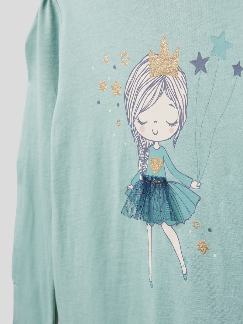Longsleeve mit Motiv-Print in mint