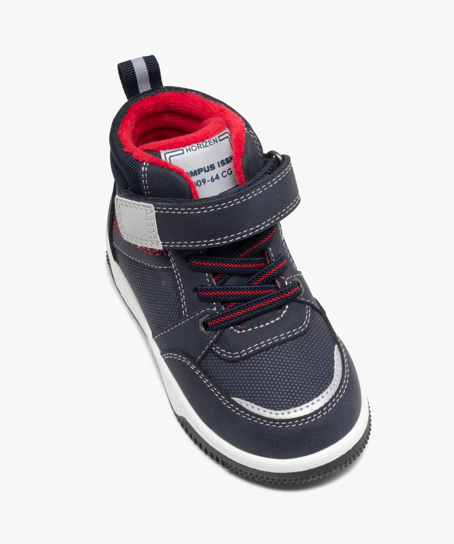 Baskets bébé Garçon montantes dessus en mesh uni et à sc... marine | GEMO