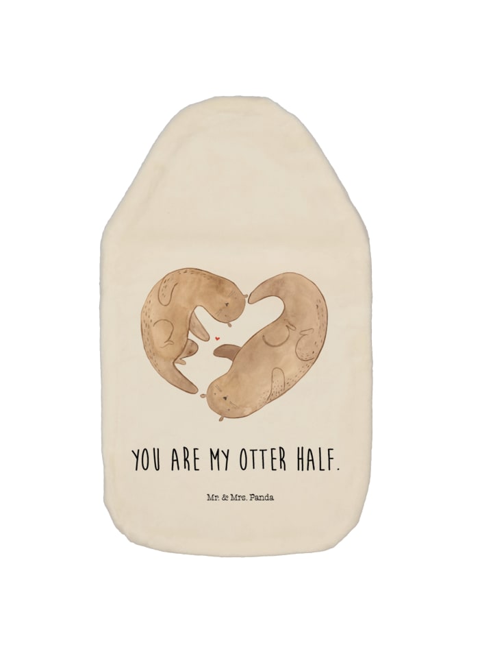 Mr. & Mrs. Panda Wärmflasche Otter Herz mit Spruch in Weiß günstig kaufen onesize