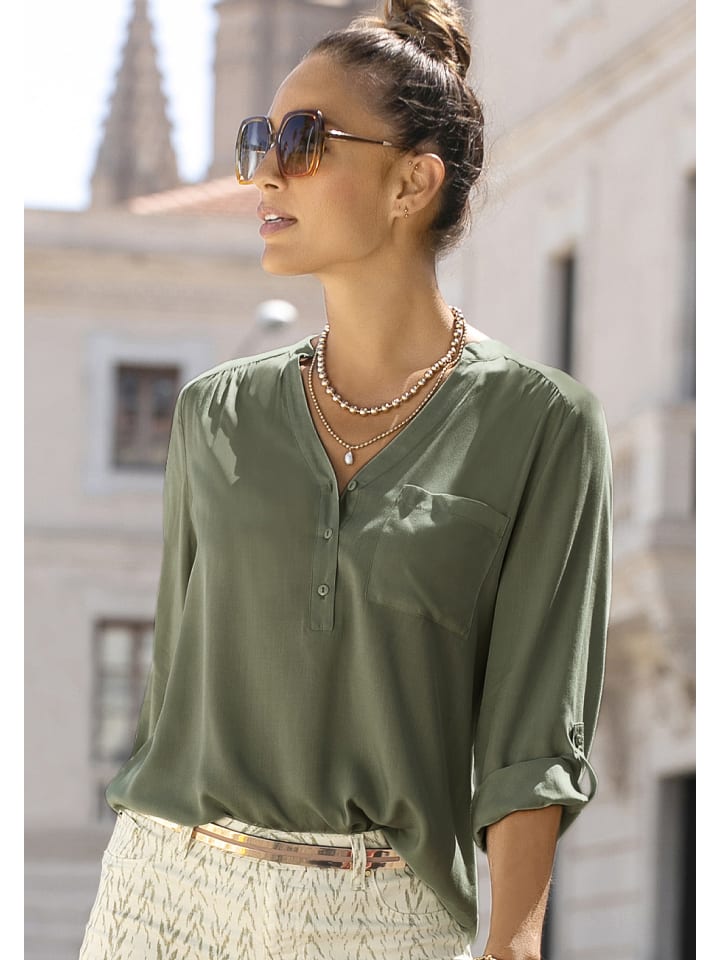 LASCANA Schlupfbluse in khaki günstig kaufen