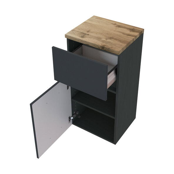 Unterschrank Bristol, 40 cm, matt grau/grafitgrau
