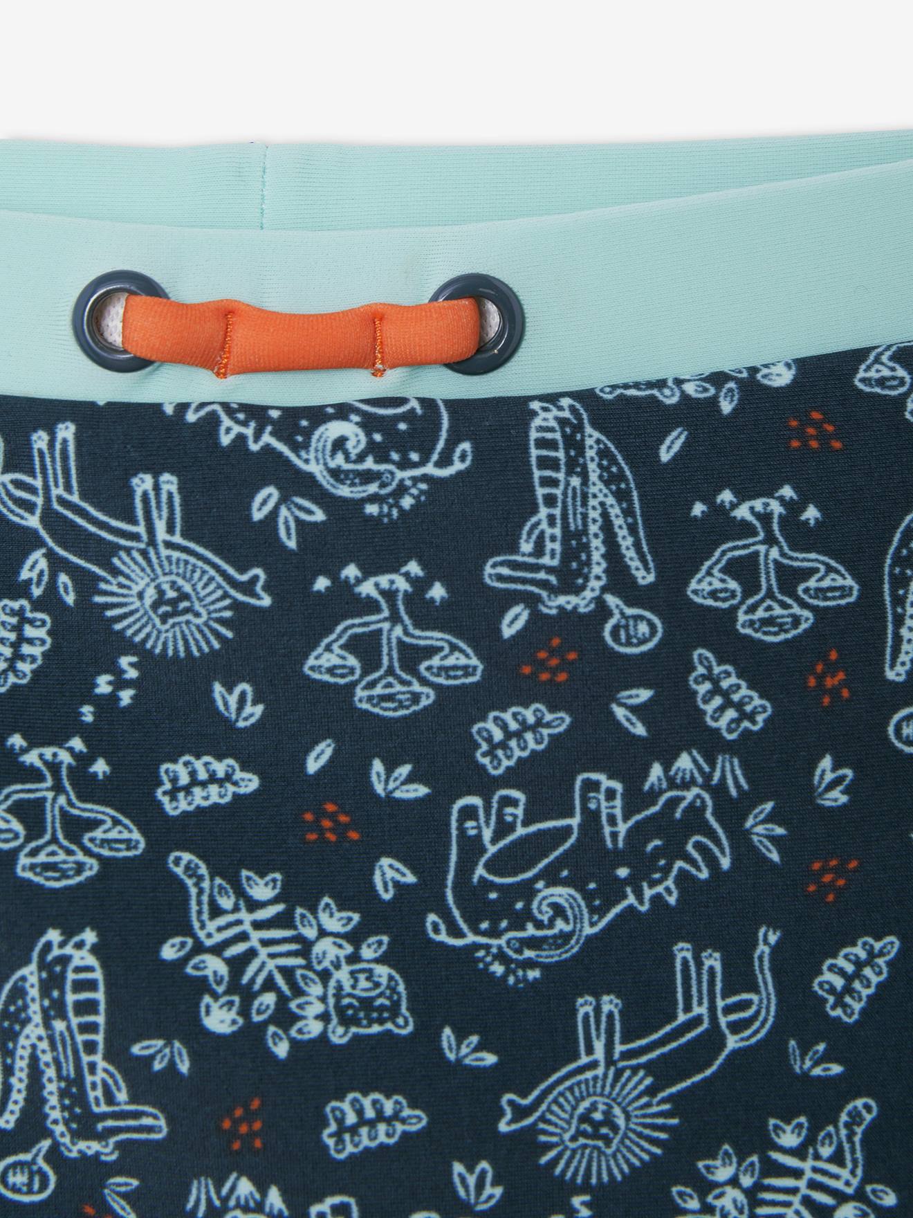 Boxer de bain imprimé dinosaures bébé garçon bleu jean imprimé