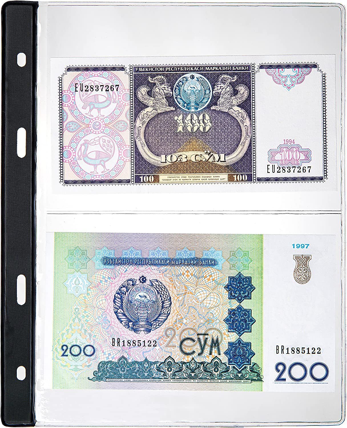 MC.Sammler Sammleretui 10 Stk Banknoten Hüllen - Ergänzungshüllen Banknotenalbum Sammelalbum