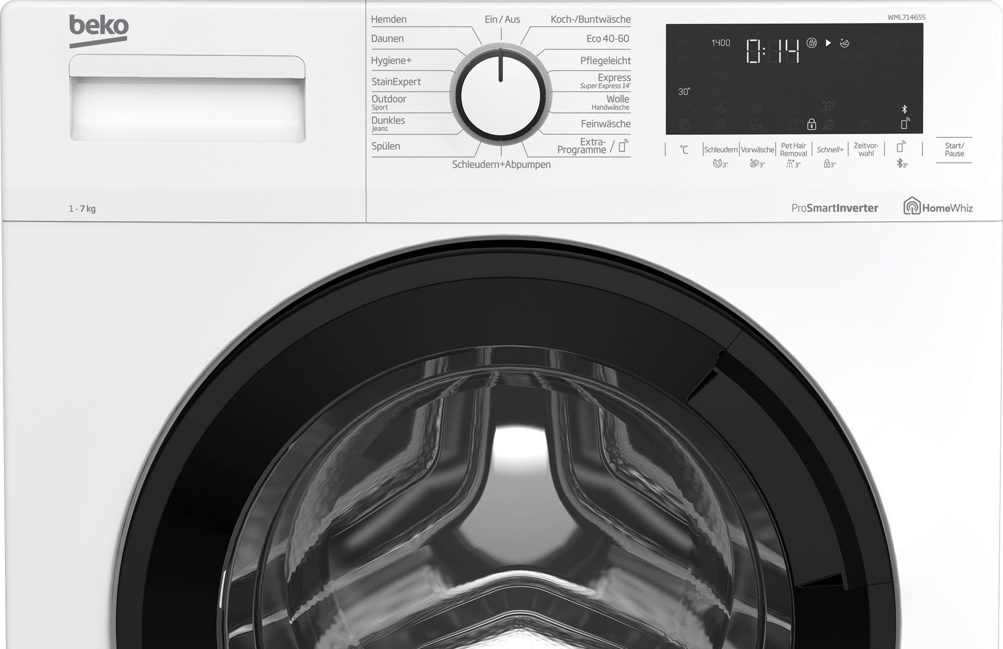 BEKO Waschmaschine WML71465S, 7 kg, 1400 U/min