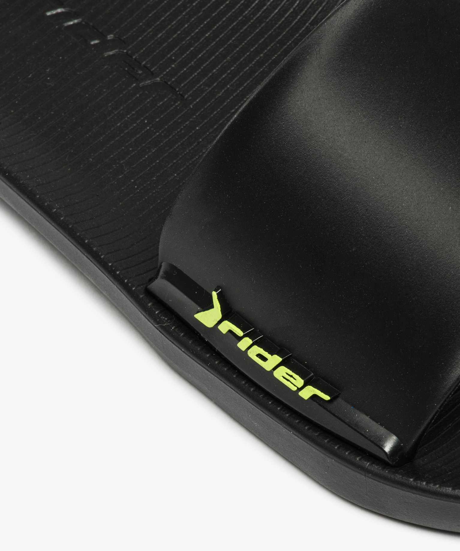Mules de piscine fille unies logo fluo – Rider noir | GEMO