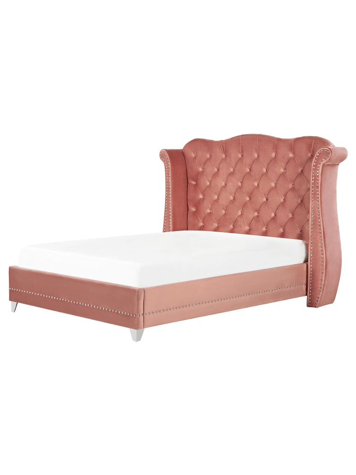 Beliani Doppelbett AYETTE in Rosa - (W) 185 x (H) 154 x (L) 215 cm günstig kaufen onesize