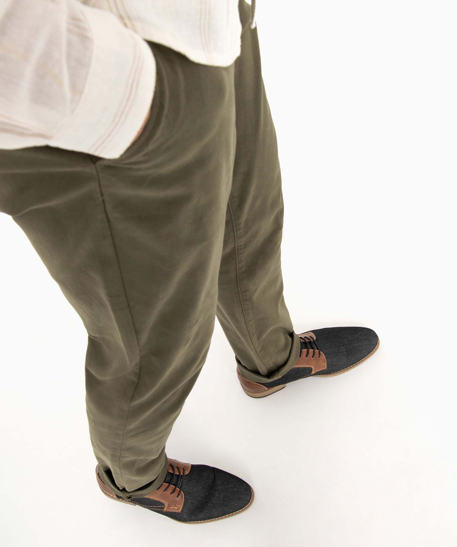 Derbies homme bicolores en denim noir | GEMO