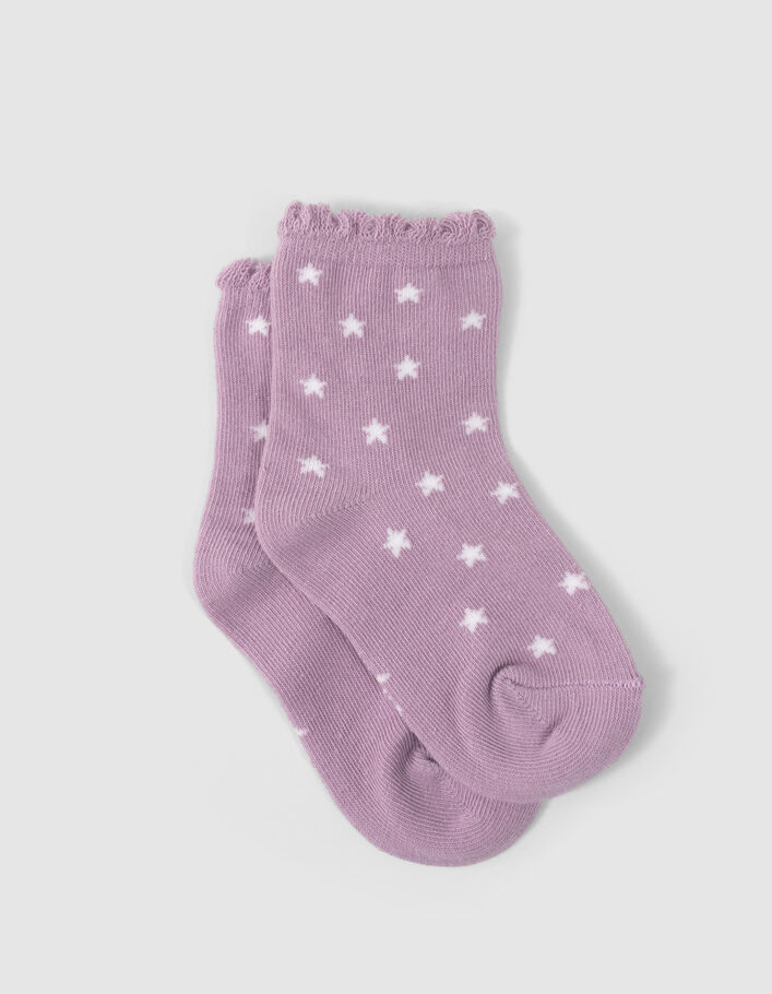 Chaussettes dorées et parmes bébé fille