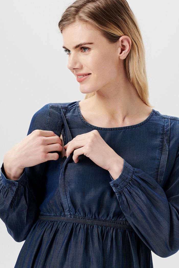 Kleid im Denim-Style mit Stillfunktion, TENCEL™