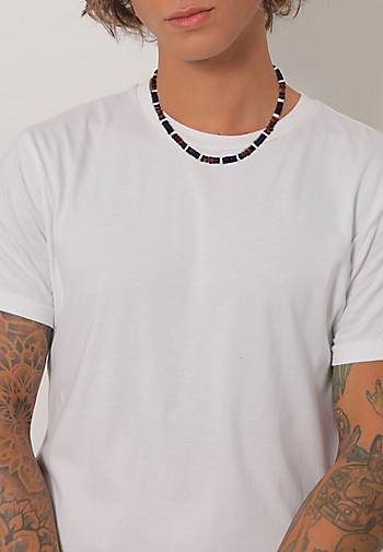 KUZZOI Halskette Herren Heishi Beads Vintage Surfer 925 Silber
