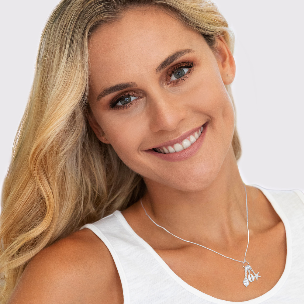 Nenalina Nenalina Amulette Ensemble de charme pour dames Étoile de mer coquille en 925/100 Pendentif