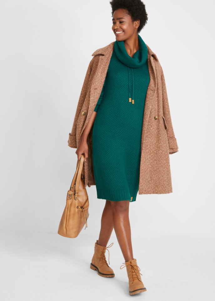 Strickkleid mit Schalkragen