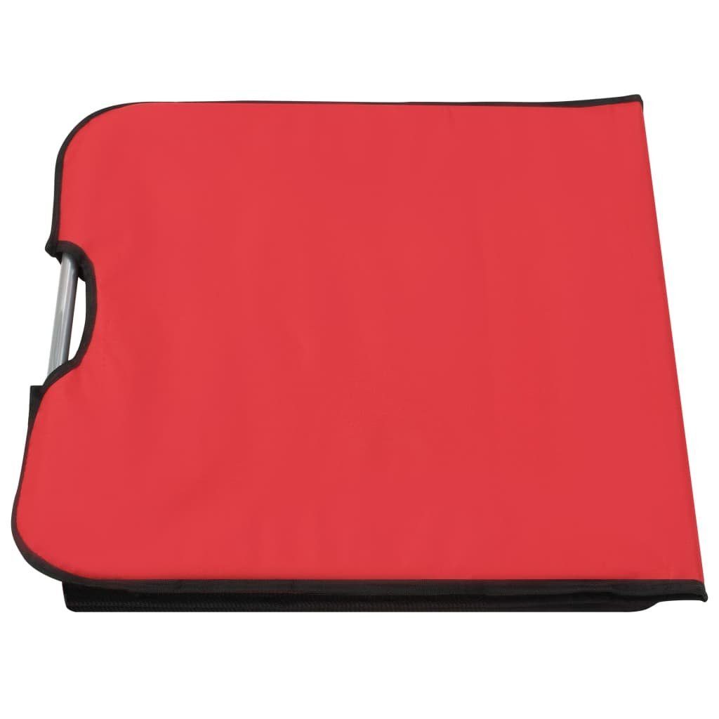 vidaXL Campingliege Klappbare Strandmatte 2 Stk Stahl und Stoff Rot