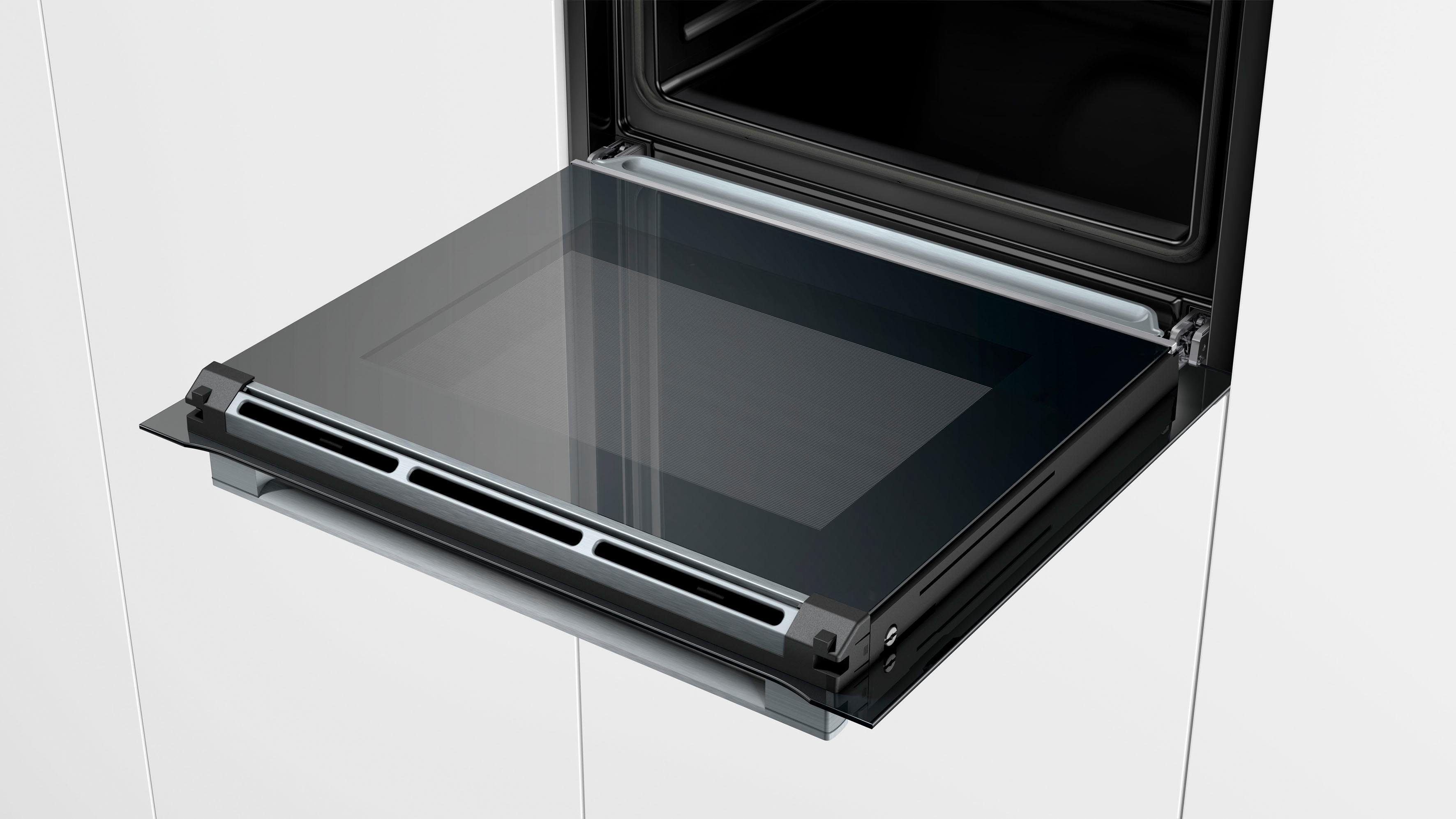 BOSCH Dampfbackofen Serie 8 HSG636B, mit Teleskopauszug nachrüstbar, ecoClean Direct, mit Auftaufunktion