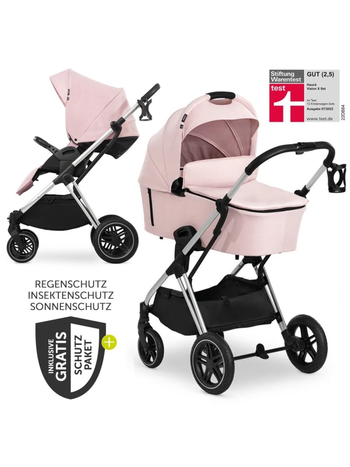 Hauck Kombi-Kinderwagen Vision X Duoset Silver (Sportwagen in rosa,silber günstig kaufen onesize